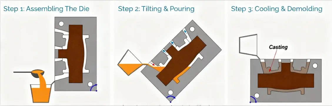 the three steps of tilt casting