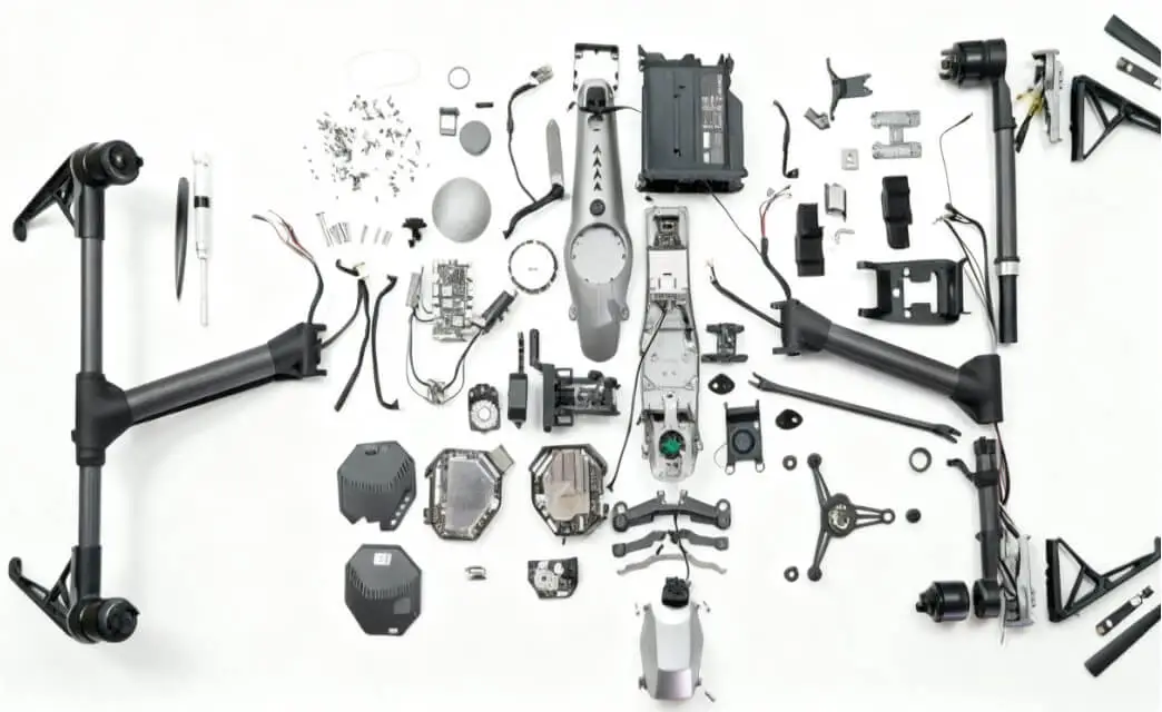 drone parts made of different materials