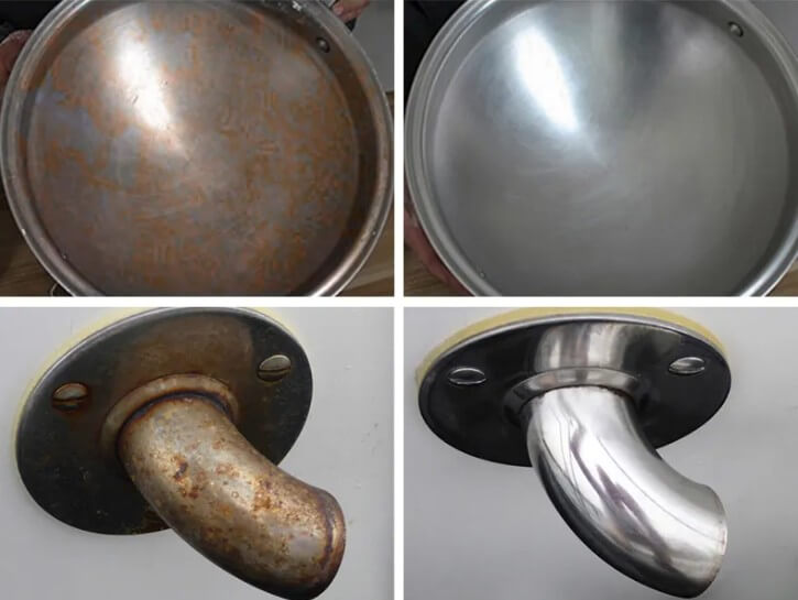 stainless steel parts have rust and surface gloss contrast