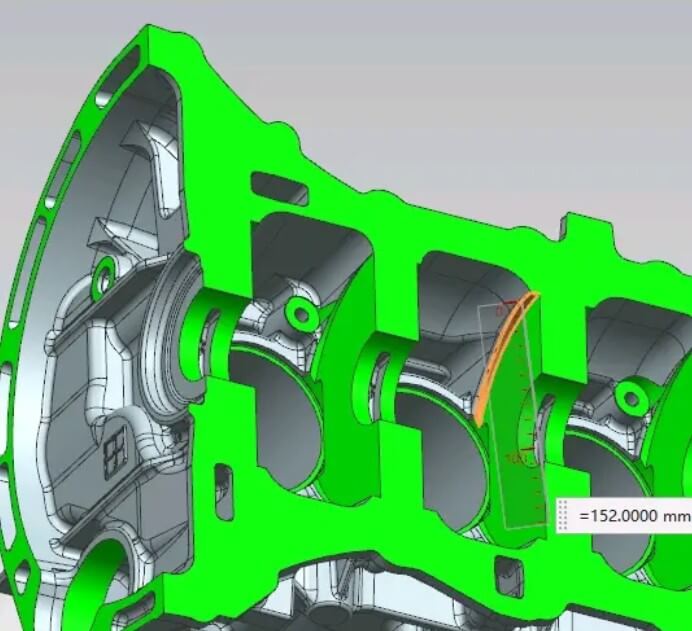 internal structure of the gearbox housing
