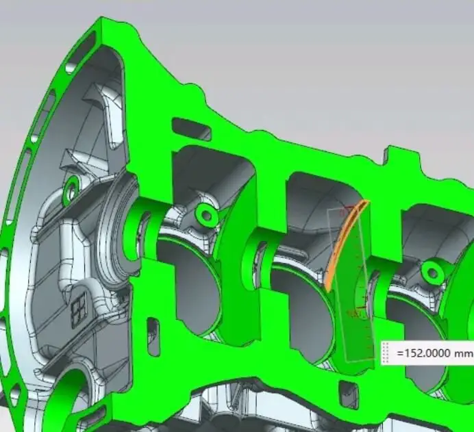 internal structure of the gearbox housing