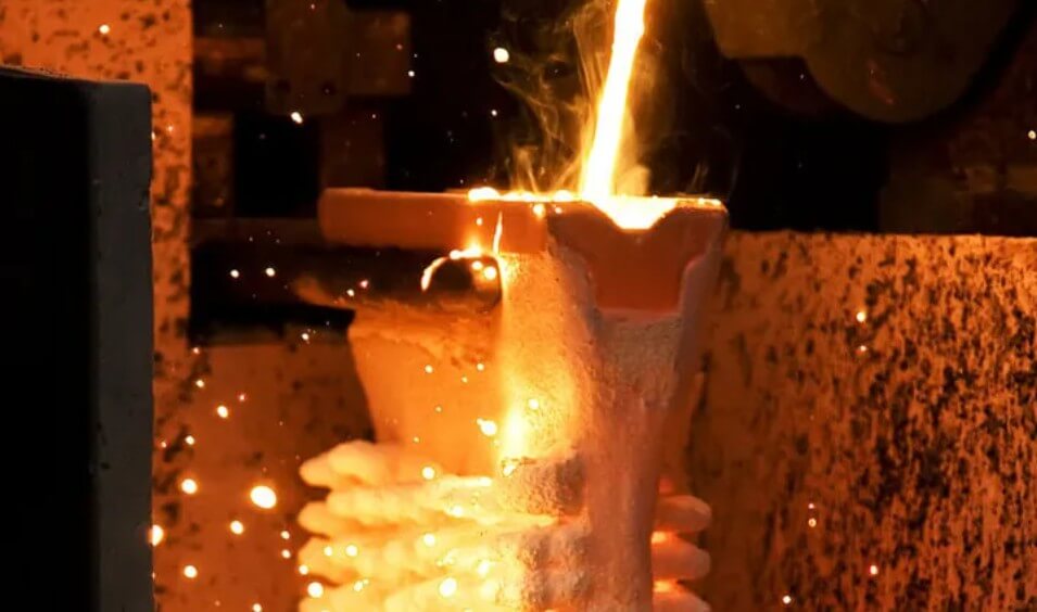expendable mold casting pouring metal moment